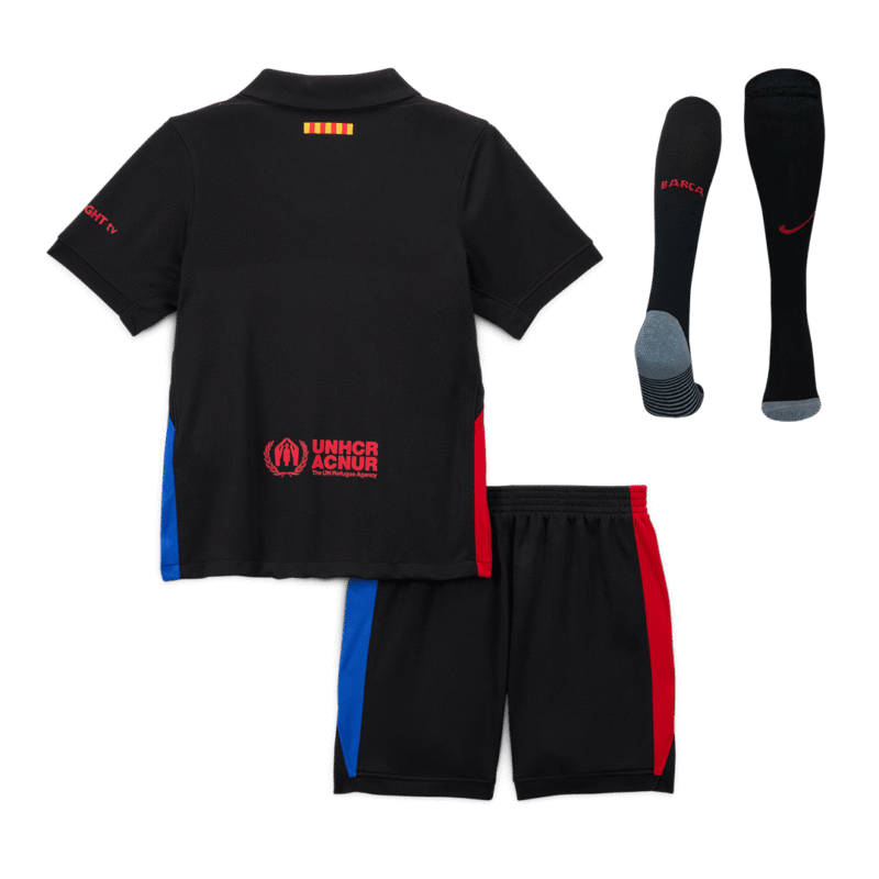 Barcelona Away Kids Soccer Jerseys Full Kit 2024/25 - Spotify Logo Without Text