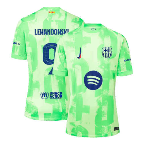 LEWANDOWSKI #9 Barcelona Third Away Soccer Jersey 2024/25 - UCL（Spotify Logo Without Text）