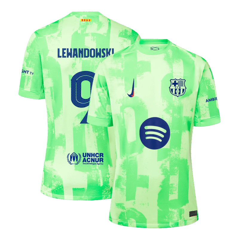 LEWANDOWSKI #9 Barcelona Third Away Soccer Jersey 2024/25 - UCL（Spotify Logo Without Text）