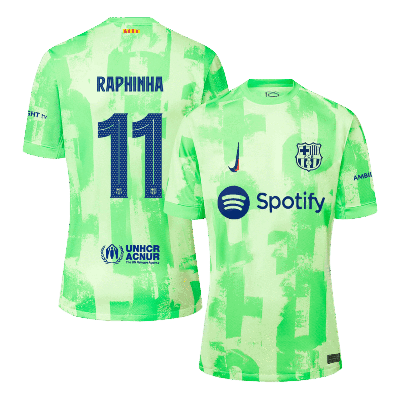 RAPHINHA #11 Barcelona Third Away Soccer Jersey 2024/25- UCL