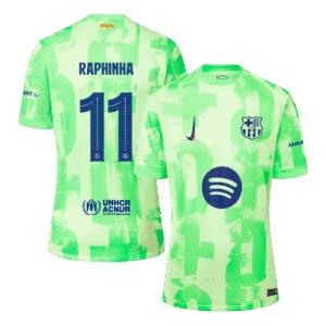 RAPHINHA #11 Barcelona Third Away Soccer Jersey 2024/25 - UCL（Spotify Logo Without Text）