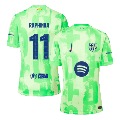 RAPHINHA #11 Barcelona Third Away Soccer Jersey 2024/25 - UCL（Spotify Logo Without Text）