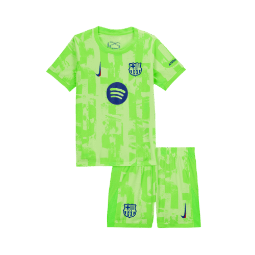Barcelona Third Away Kids Soccer Jerseys Kit 2024/25 - UCL (Spotify Logo Without Text)