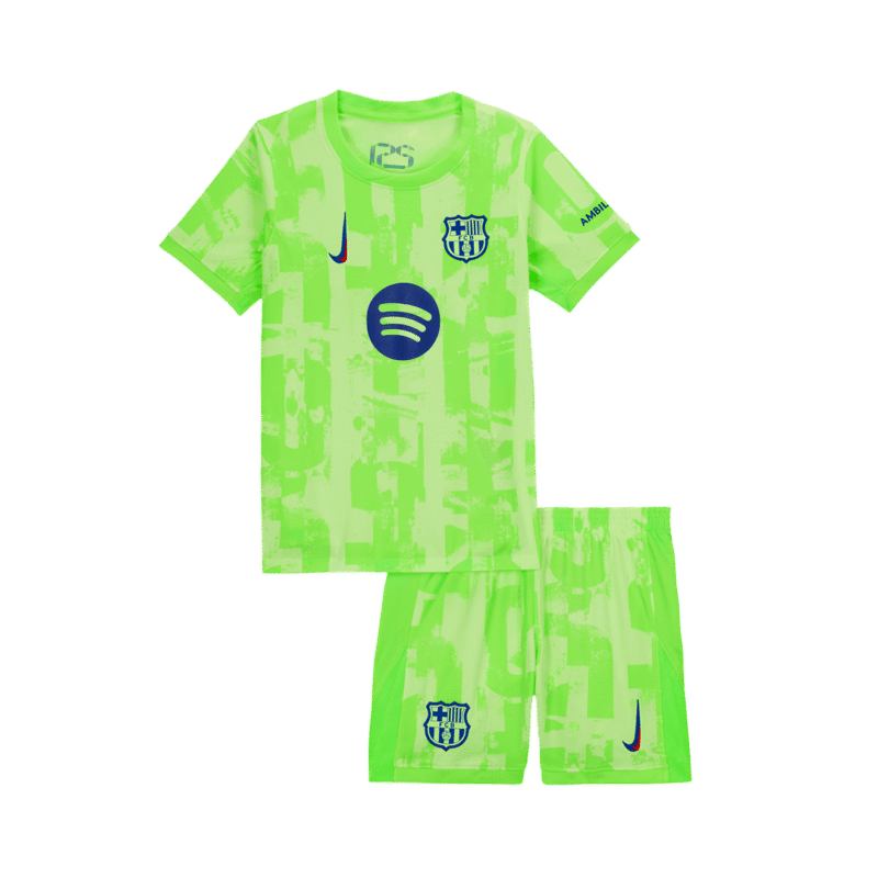 Barcelona Third Away Kids Soccer Jerseys Kit 2024/25 - UCL (Spotify Logo Without Text)