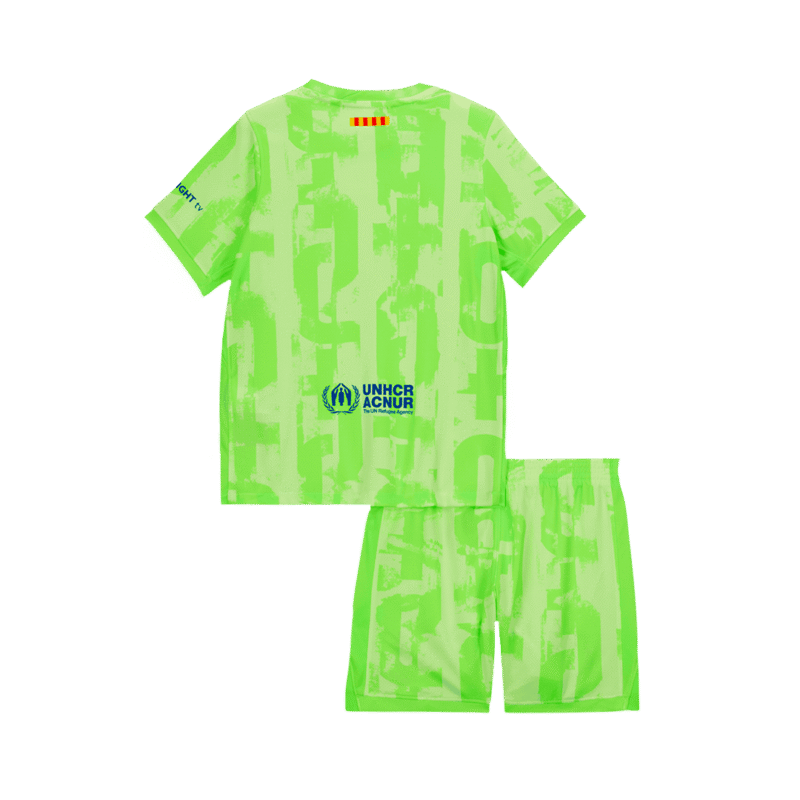 Barcelona Third Away Kids Soccer Jerseys Kit 2024/25 - UCL (Spotify Logo Without Text)