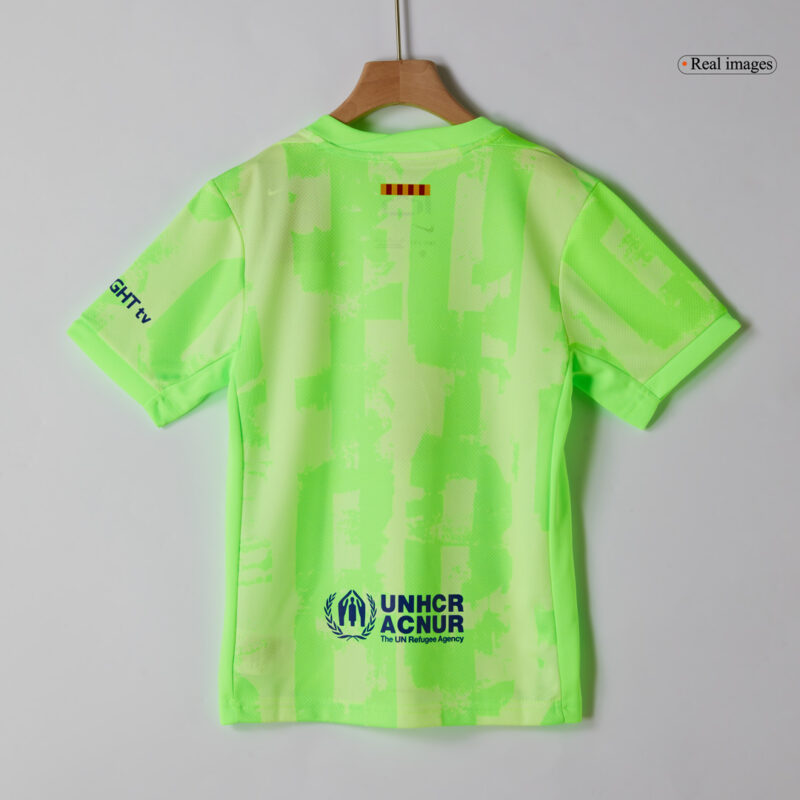 Barcelona Third Away Kids Soccer Jerseys Kit 2024/25 - UCL (Spotify Logo Without Text)