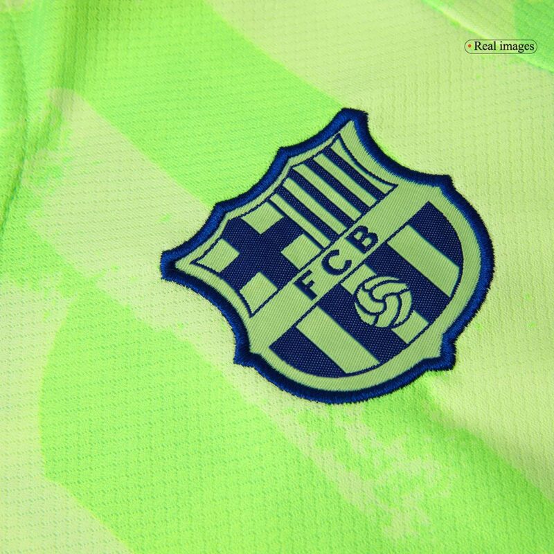 Barcelona Third Away Kids Soccer Jerseys Kit 2024/25 - UCL (Spotify Logo Without Text)