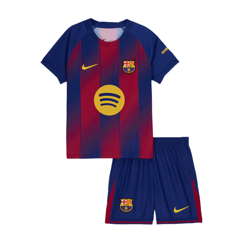 Barcelona Home Kids Soccer Jerseys Kit 2025/26