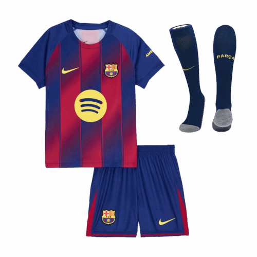 Barcelona Home Kids Soccer Jerseys Full Kit 2025/26