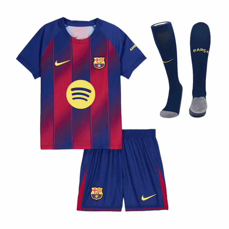 Barcelona Home Kids Soccer Jerseys Full Kit 2025/26