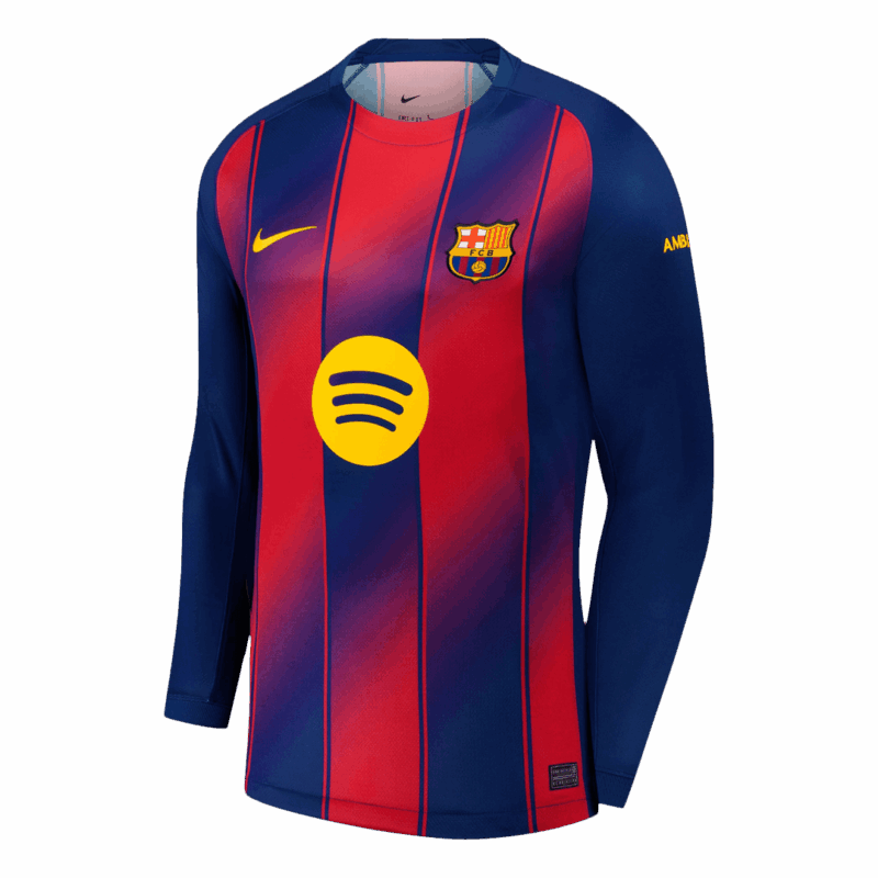 Barcelona Home Long Sleeve Soccer Jersey 2025/26