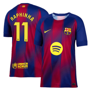 RAPHINHA #11 Barcelona Home Soccer Jersey 2025/26