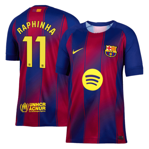 RAPHINHA #11 Barcelona Home Soccer Jersey 2025/26