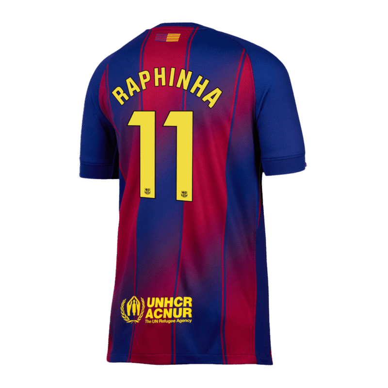 RAPHINHA #11 Barcelona Home Soccer Jersey 2025/26