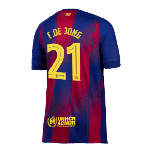 F.DE JONG #21 Barcelona Home Soccer Jersey 2025/26 -UCL