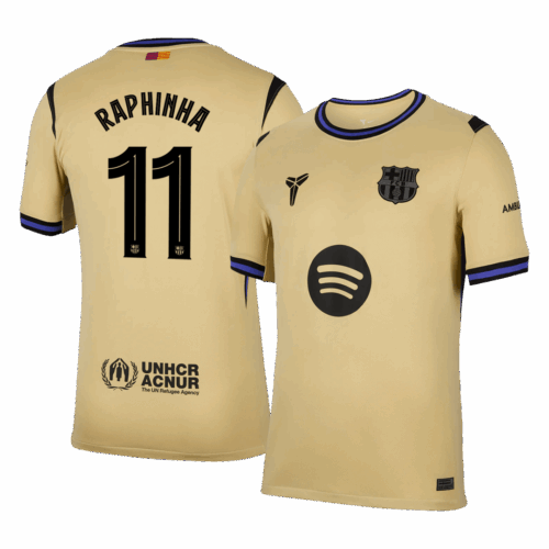 RAPHINHA #11 Barcelona Away Soccer Jersey 2025/26 -UCL
