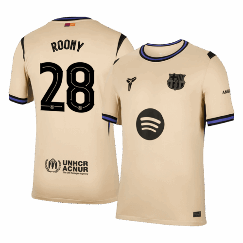 Barcelona ROONY #28 Away Soccer Jersey 2025/26