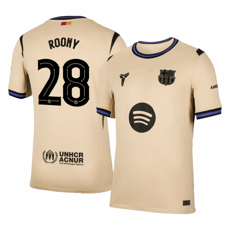 Barcelona ROONY #28 Away Soccer Jersey 2025/26