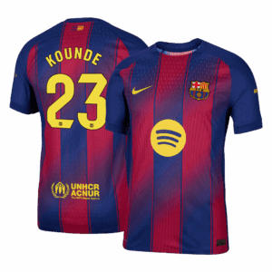 KOUNDE #23 Authentic Barcelona Home Soccer Jersey 2025/26 Red&Blue