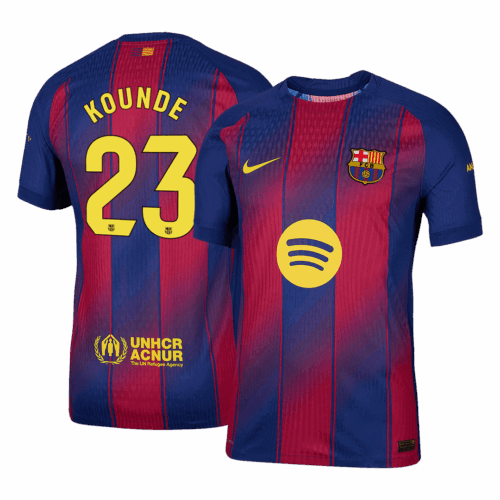 KOUNDE #23 Authentic Barcelona Home Soccer Jersey 2025/26 Red&Blue