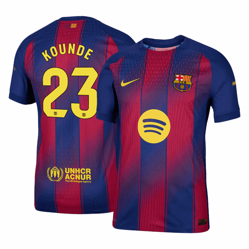 KOUNDE #23 Authentic Barcelona Home Soccer Jersey 2025/26 Red&Blue