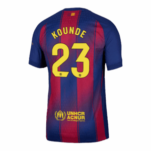 KOUNDE #23 Authentic Barcelona Home Soccer Jersey 2025/26 Red&Blue