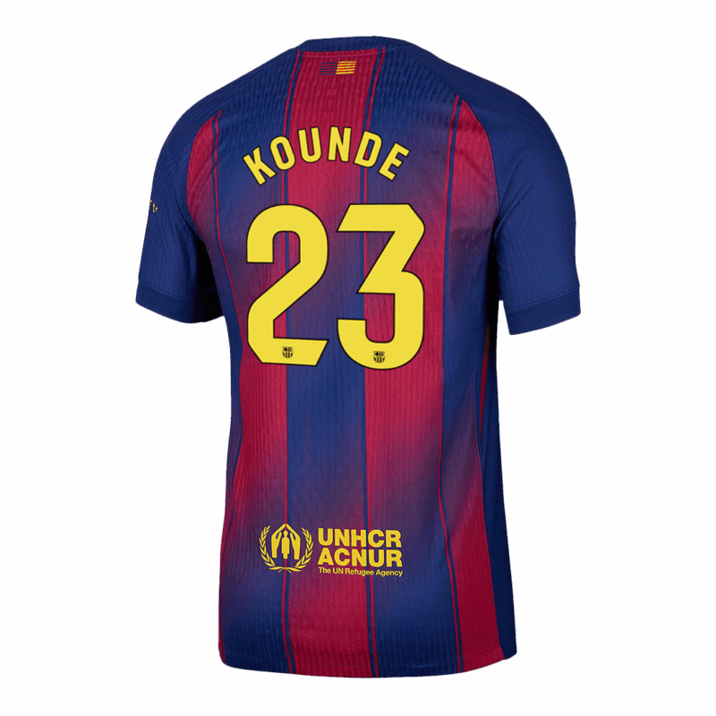 KOUNDE #23 Authentic Barcelona Home Soccer Jersey 2025/26 Red&Blue