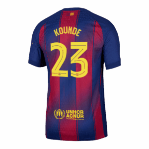 KOUNDE #23 Authentic Barcelona Home Soccer Jersey 2025/26 Red&Blue - UCL