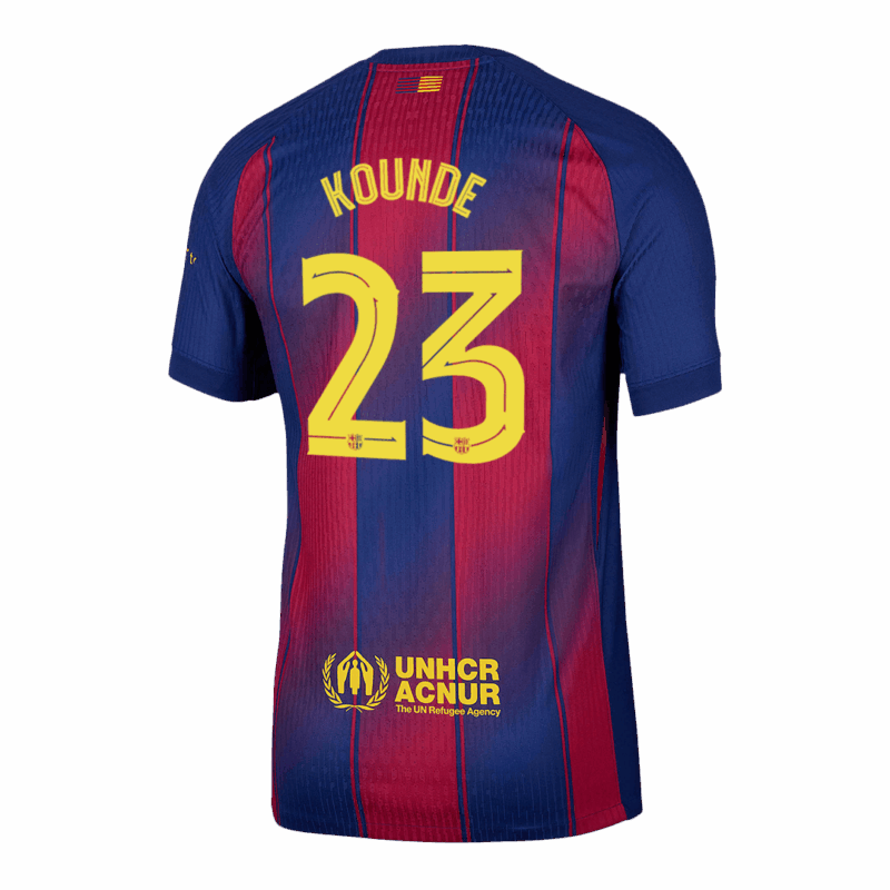 KOUNDE #23 Authentic Barcelona Home Soccer Jersey 2025/26 Red&Blue - UCL