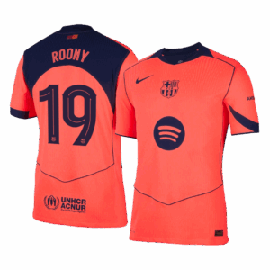 ROONY #19 Authentic Barcelona Third Away Soccer Jersey 25/26 Orange- UCL