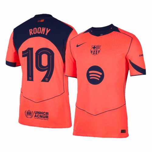 ROONY #19 Authentic Barcelona Third Away Soccer Jersey 25/26 Orange- UCL