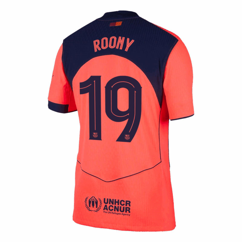 ROONY #19 Authentic Barcelona Third Away Soccer Jersey 25/26 Orange- UCL