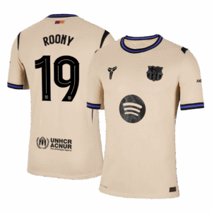 ROONY #19 Authentic Barcelona Away Soccer Jersey 2025/26 Yellow - UCL