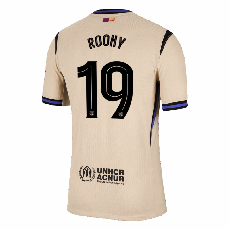 ROONY #19 Authentic Barcelona Away Soccer Jersey 2025/26 Yellow - UCL