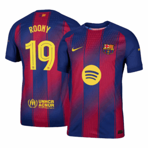 ROONY #19 Authentic Barcelona Home Soccer Jersey 2025/26 Red&Blue - UCL
