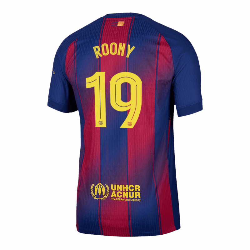 ROONY #19 Authentic Barcelona Home Soccer Jersey 2025/26 Red&Blue - UCL