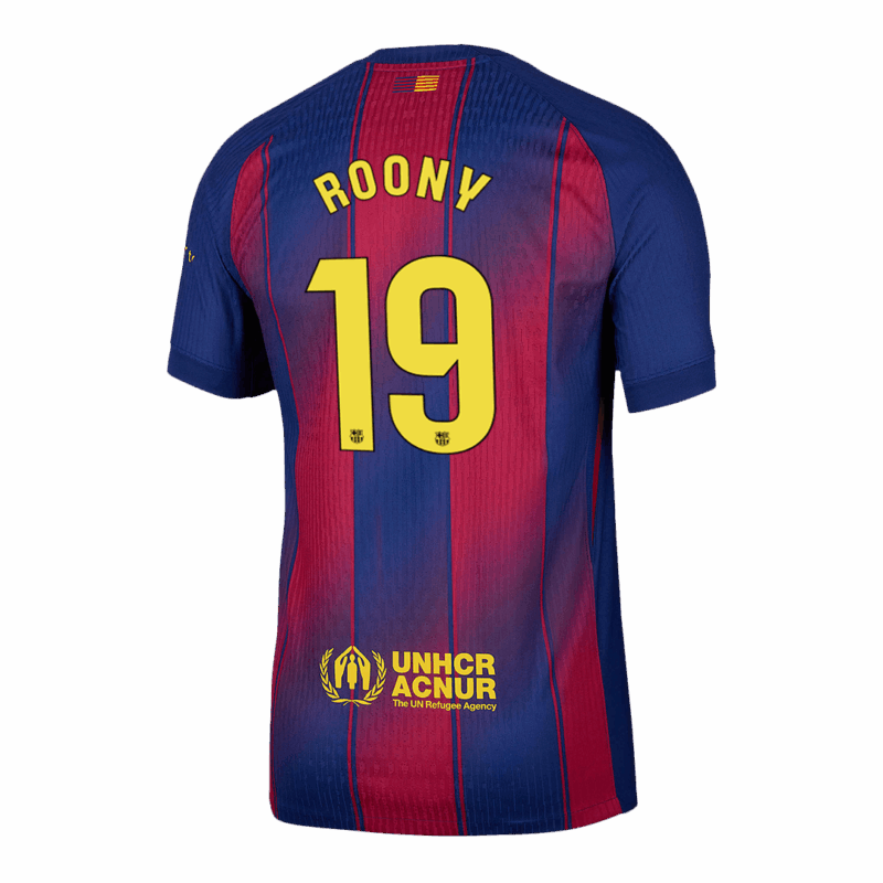 ROONY #19 Authentic Barcelona Home Soccer Jersey 2025/26 Red&Blue