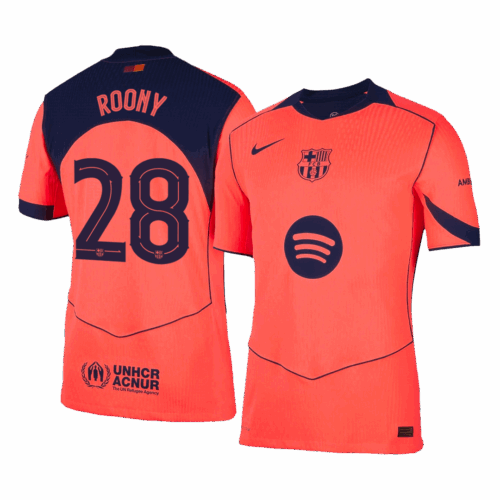 ROONY #28 Authentic Barcelona Third Away Soccer Jersey 25/26 Orange
