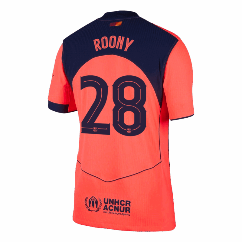 ROONY #28 Authentic Barcelona Third Away Soccer Jersey 25/26 Orange