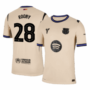 ROONY #28 Authentic Barcelona Away Soccer Jersey 2025/26 Yellow- UCL
