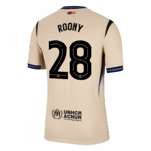 ROONY #28 Authentic Barcelona Away Soccer Jersey 2025/26 Yellow- UCL