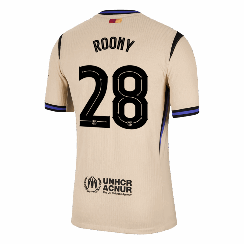ROONY #28 Authentic Barcelona Away Soccer Jersey 2025/26 Yellow- UCL