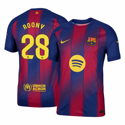 ROONY #28 Authentic Barcelona Home Soccer Jersey 2025/26 Red&Blue