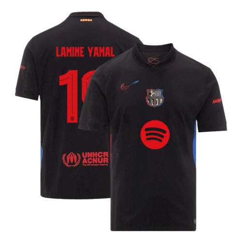 LAMINE YAMAL #19 Barcelona Away Soccer Jersey 2024/25 - UCL (Spotify Logo Without Text)