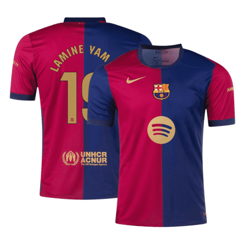 LAMINE YAMAL #19 Barcelona Home Soccer Jersey 2024/25 - Spotify Logo Without Text