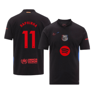 RAPHINHA #11 Barcelona Away Soccer Jersey 2024/25 - Spotify Logo Without Text
