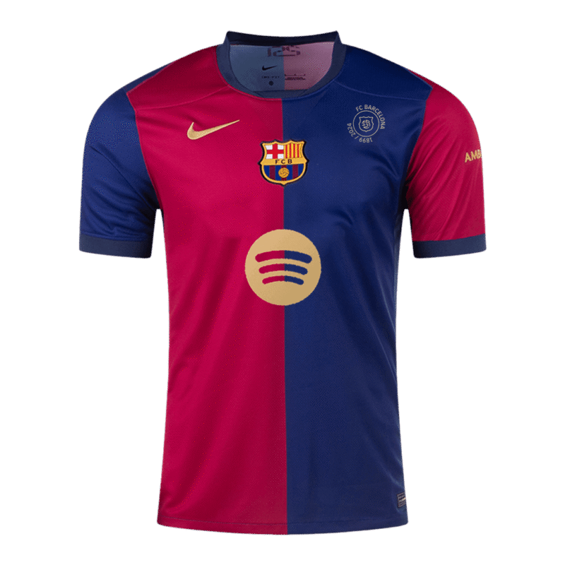Barcelona Home Soccer Jersey 2024/25 - 125th Anniversary (Spotify Logo Without Text)