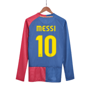Vintage Soccer Jersey MESSI #10 Barcelona Home Long Sleeve 2008/09 - UCL Final