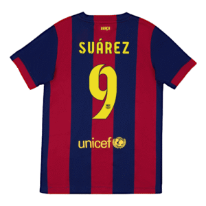 Vintage Soccer Jersey SUÁREZ #9 Barcelona Home 2014/15