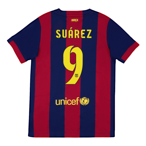 Vintage Soccer Jersey SUÁREZ #9 Barcelona Home 2014/15